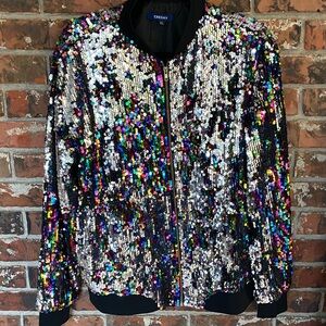 Sequin bomber jacket